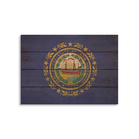 WILE E. WOOD 20 x 14 in. New Hampshire State Flag Wood Art FLNH-2014